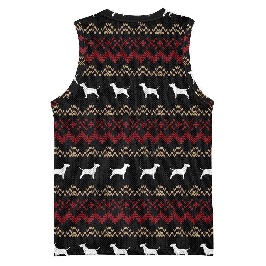 Christmas Bull Dog Terrier Basketball Jersey Xmas Holiday Patterns - Wonder Print Shop