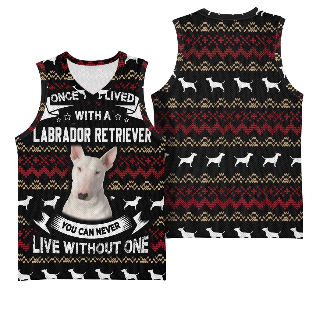 Christmas Bull Dog Terrier Basketball Jersey Xmas Holiday Patterns - Wonder Print Shop