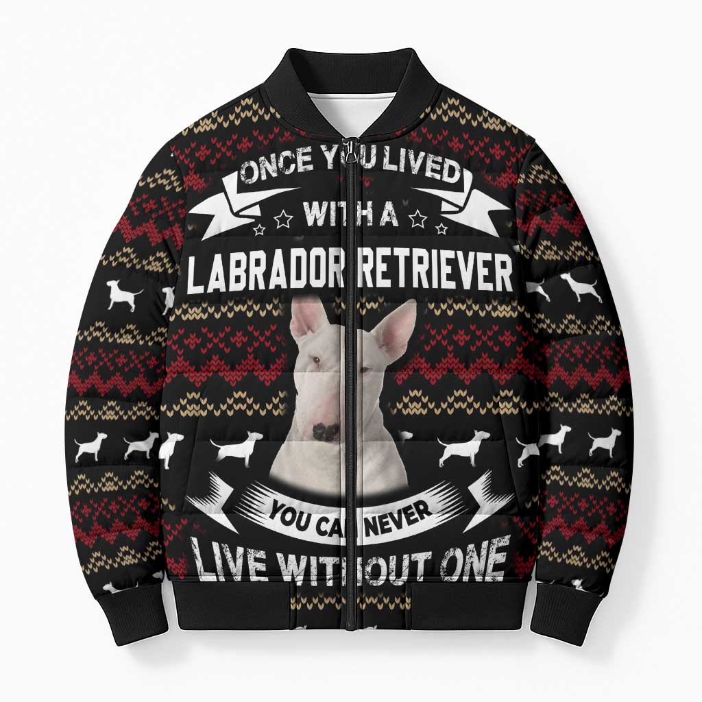 Christmas Bull Dog Terrier Bomber Puffer Jacket Xmas Holiday Patterns - Wonder Print Shop