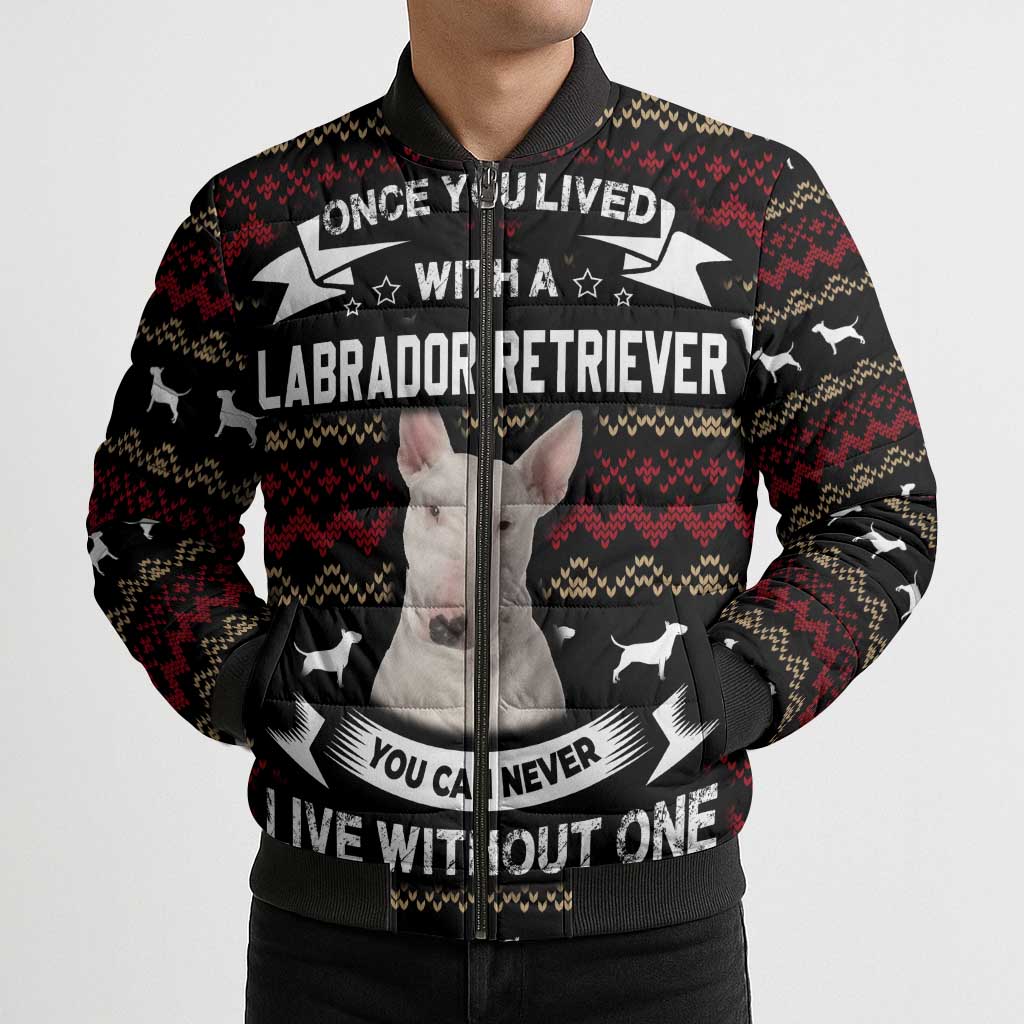 Christmas Bull Dog Terrier Bomber Puffer Jacket Xmas Holiday Patterns - Wonder Print Shop