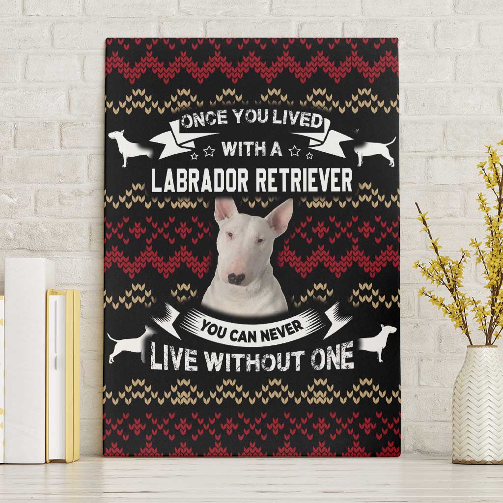Christmas Bull Dog Terrier Canvas Wall Art Xmas Holiday Patterns - Wonder Print Shop