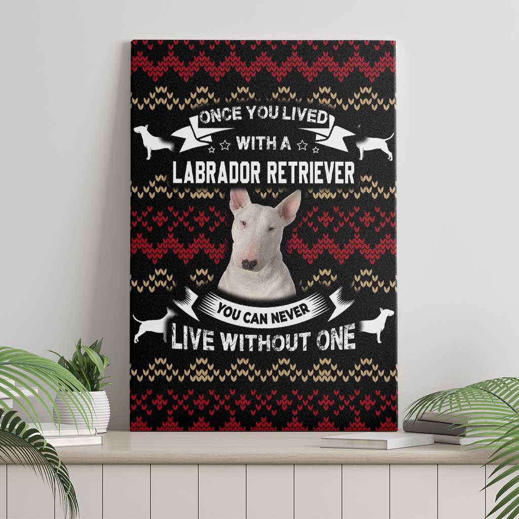 Christmas Bull Dog Terrier Canvas Wall Art Xmas Holiday Patterns - Wonder Print Shop