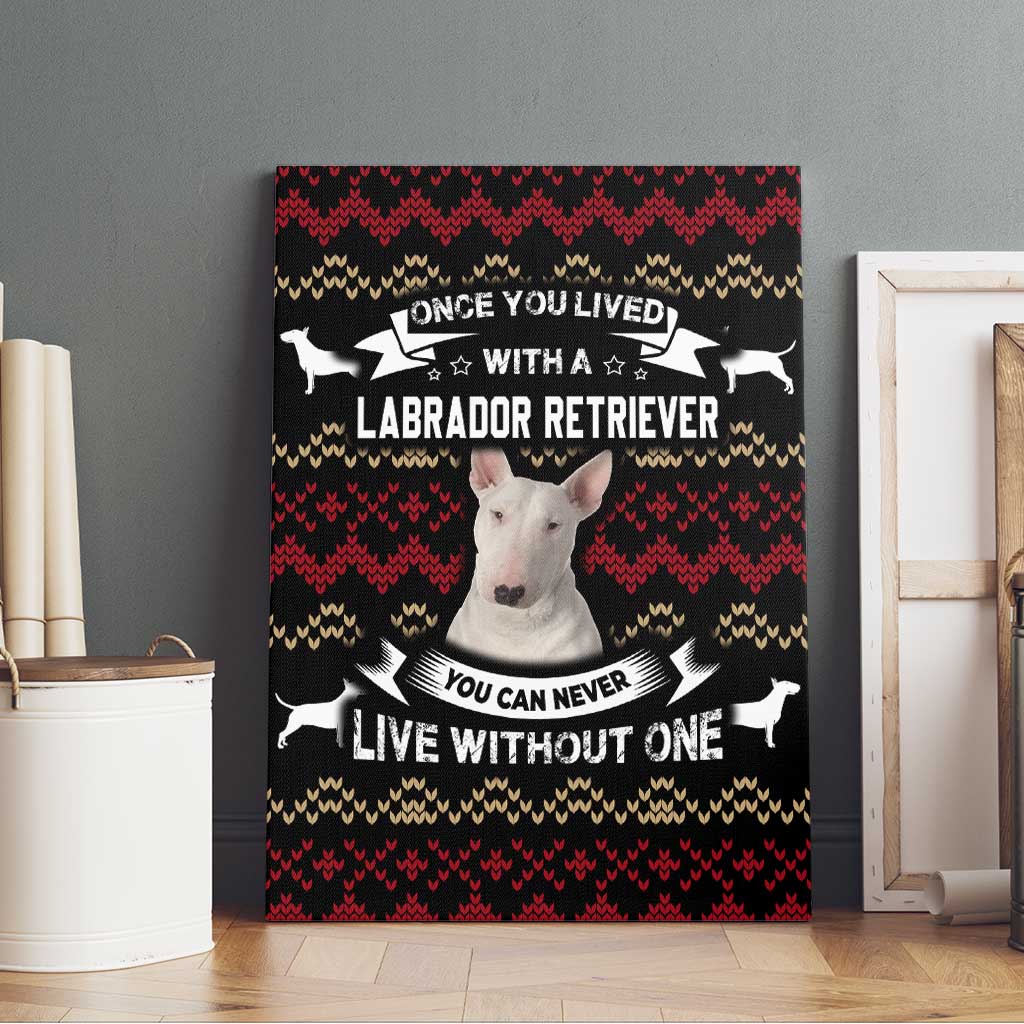 Christmas Bull Dog Terrier Canvas Wall Art Xmas Holiday Patterns - Wonder Print Shop