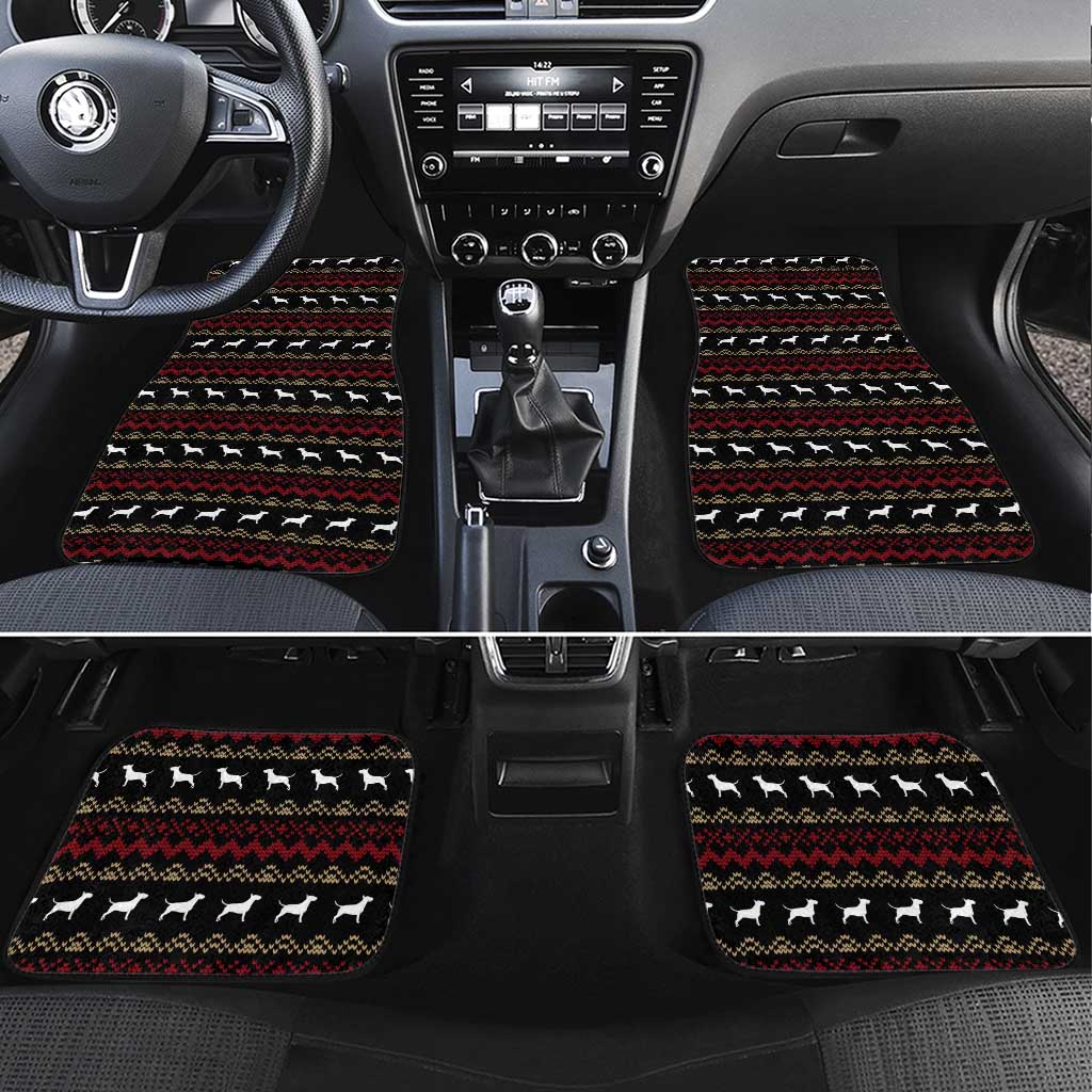 Christmas Bull Dog Terrier Car Mats Xmas Holiday Patterns - Wonder Print Shop