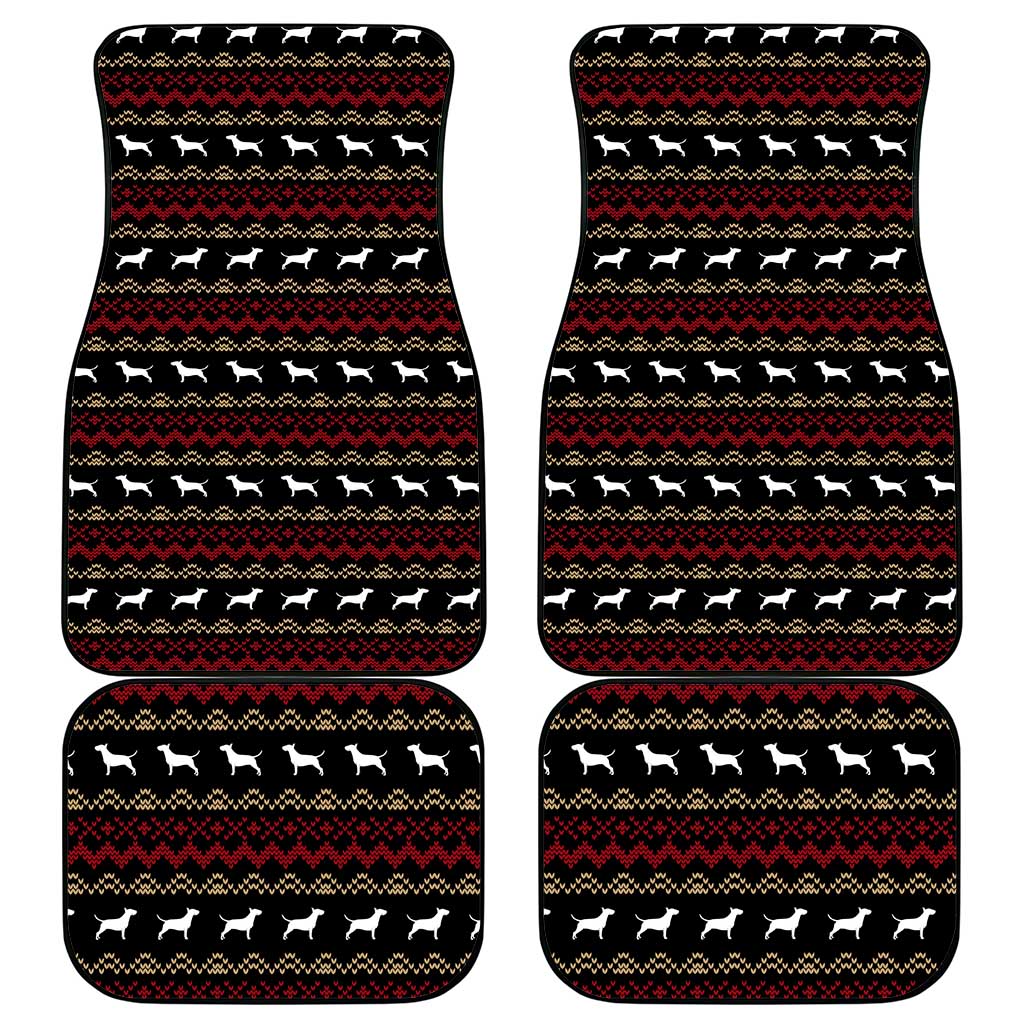 Christmas Bull Dog Terrier Car Mats Xmas Holiday Patterns - Wonder Print Shop