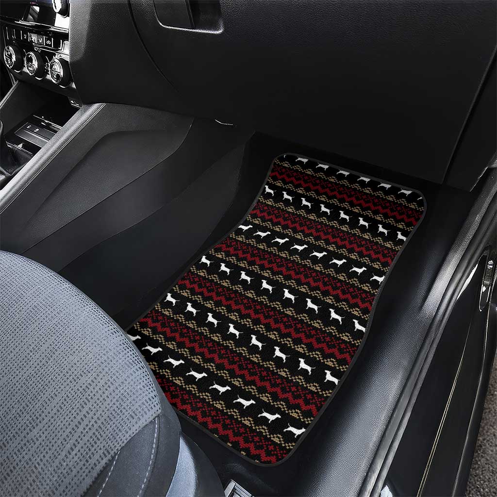 Christmas Bull Dog Terrier Car Mats Xmas Holiday Patterns - Wonder Print Shop