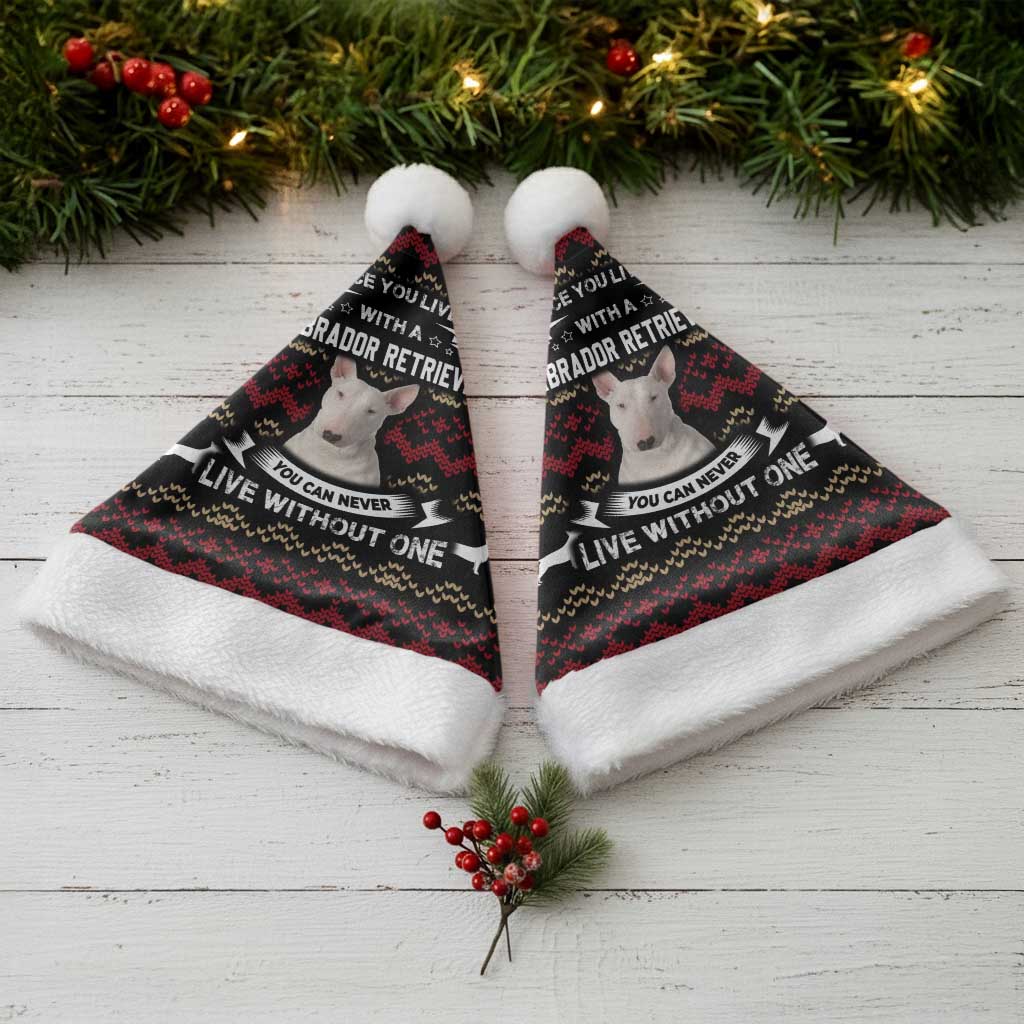 Christmas Bull Dog Terrier Christmas Santa Hat Xmas Holiday Patterns - Wonder Print Shop
