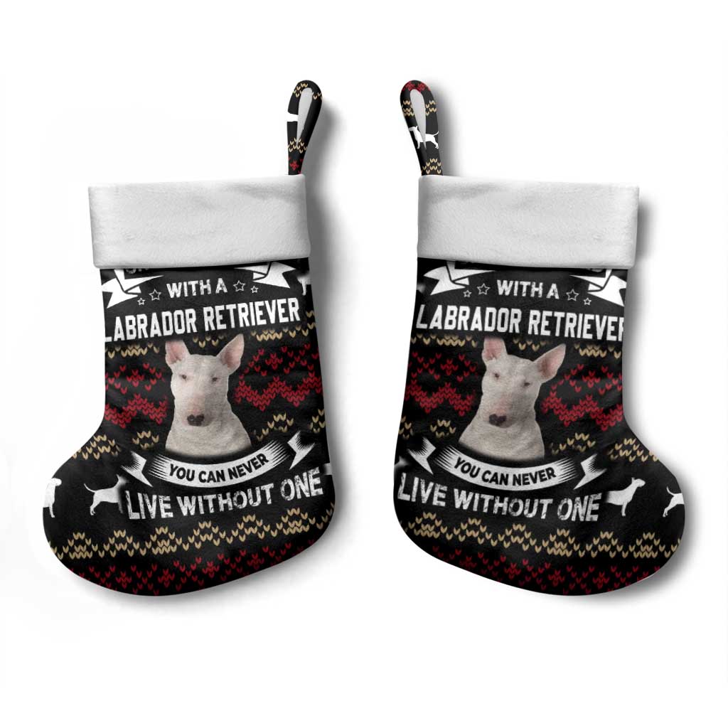 Christmas Bull Dog Terrier Christmas Stocking Xmas Holiday Patterns - Wonder Print Shop