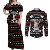 Christmas Bull Dog Terrier Couples Matching Off Shoulder Maxi Dress and Long Sleeve Button Shirt Xmas Holiday Patterns - Wonder Print Shop