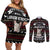 Christmas Bull Dog Terrier Couples Matching Off Shoulder Short Dress and Long Sleeve Button Shirt Xmas Holiday Patterns - Wonder Print Shop