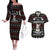 Christmas Bull Dog Terrier Couples Matching Off The Shoulder Long Sleeve Dress and Hawaiian Shirt Xmas Holiday Patterns - Wonder Print Shop