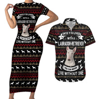 Christmas Bull Dog Terrier Couples Matching Short Sleeve Bodycon Dress and Hawaiian Shirt Xmas Holiday Patterns - Wonder Print Shop
