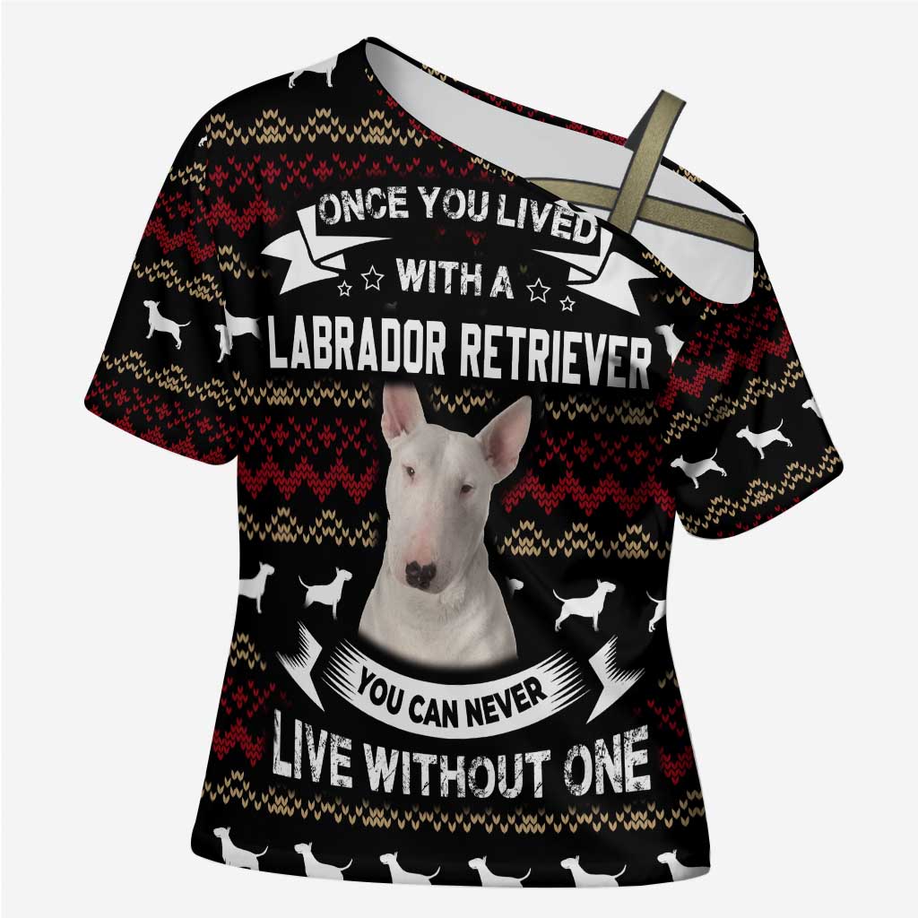 Christmas Bull Dog Terrier Cross Shoulder Shirt Xmas Holiday Patterns - Wonder Print Shop