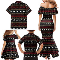 Christmas Bull Dog Terrier Family Matching Mermaid Dress and Hawaiian Shirt Xmas Holiday Patterns - Wonder Print Shop