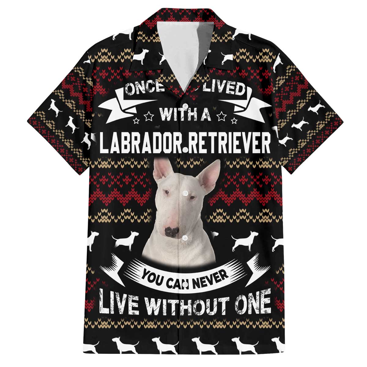 Christmas Bull Dog Terrier Family Matching Off The Shoulder Long Sleeve Dress and Hawaiian Shirt Xmas Holiday Patterns - Wonder Print Shop