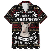 Christmas Bull Dog Terrier Family Matching Off The Shoulder Long Sleeve Dress and Hawaiian Shirt Xmas Holiday Patterns - Wonder Print Shop