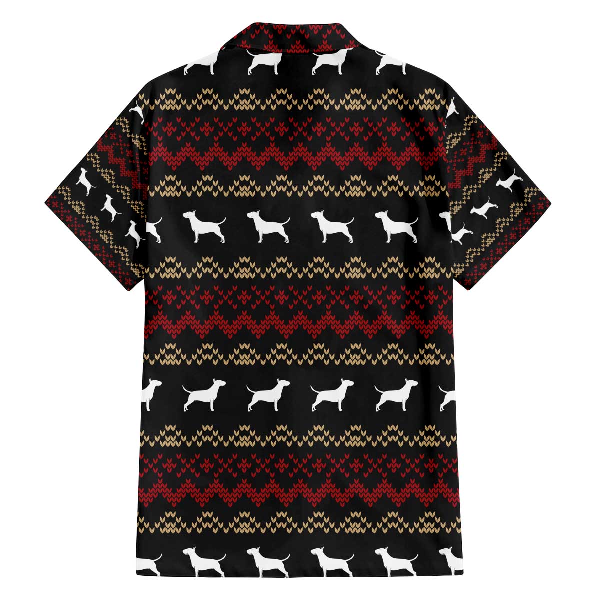 Christmas Bull Dog Terrier Family Matching Off The Shoulder Long Sleeve Dress and Hawaiian Shirt Xmas Holiday Patterns - Wonder Print Shop