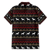 Christmas Bull Dog Terrier Family Matching Off The Shoulder Long Sleeve Dress and Hawaiian Shirt Xmas Holiday Patterns - Wonder Print Shop