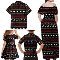 Christmas Bull Dog Terrier Family Matching Off Shoulder Maxi Dress and Hawaiian Shirt Xmas Holiday Patterns - Wonder Print Shop