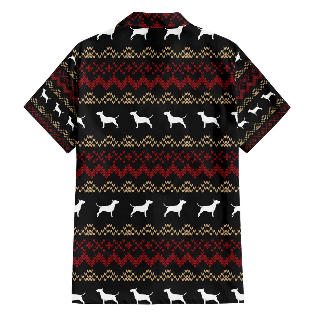 Christmas Bull Dog Terrier Family Matching Off Shoulder Maxi Dress and Hawaiian Shirt Xmas Holiday Patterns - Wonder Print Shop