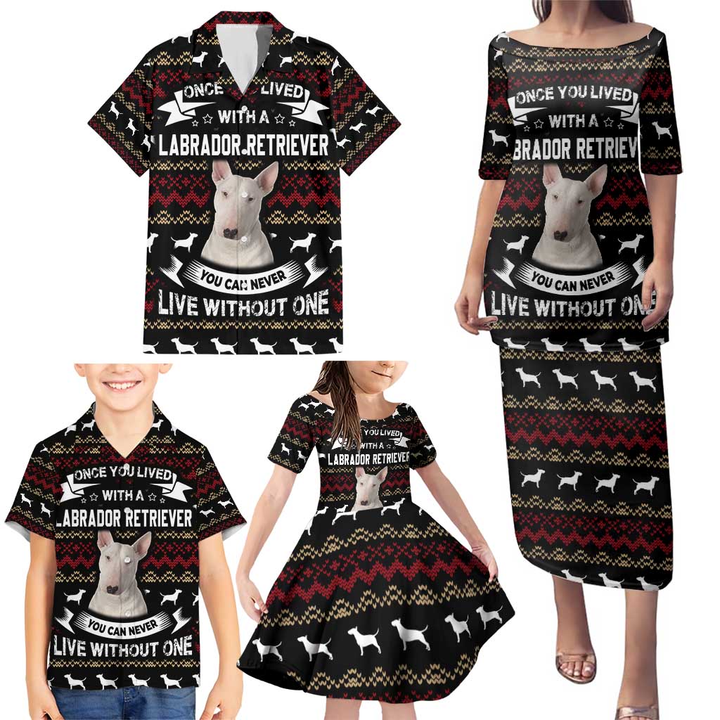 Christmas Bull Dog Terrier Family Matching Puletasi and Hawaiian Shirt Xmas Holiday Patterns - Wonder Print Shop