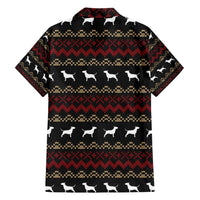Christmas Bull Dog Terrier Family Matching Short Sleeve Bodycon Dress and Hawaiian Shirt Xmas Holiday Patterns - Wonder Print Shop