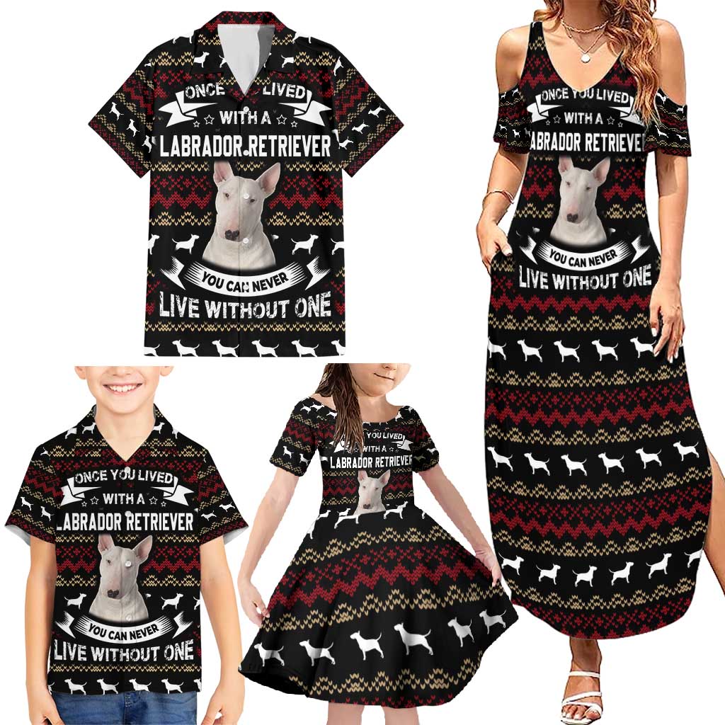 Christmas Bull Dog Terrier Family Matching Summer Maxi Dress and Hawaiian Shirt Xmas Holiday Patterns - Wonder Print Shop