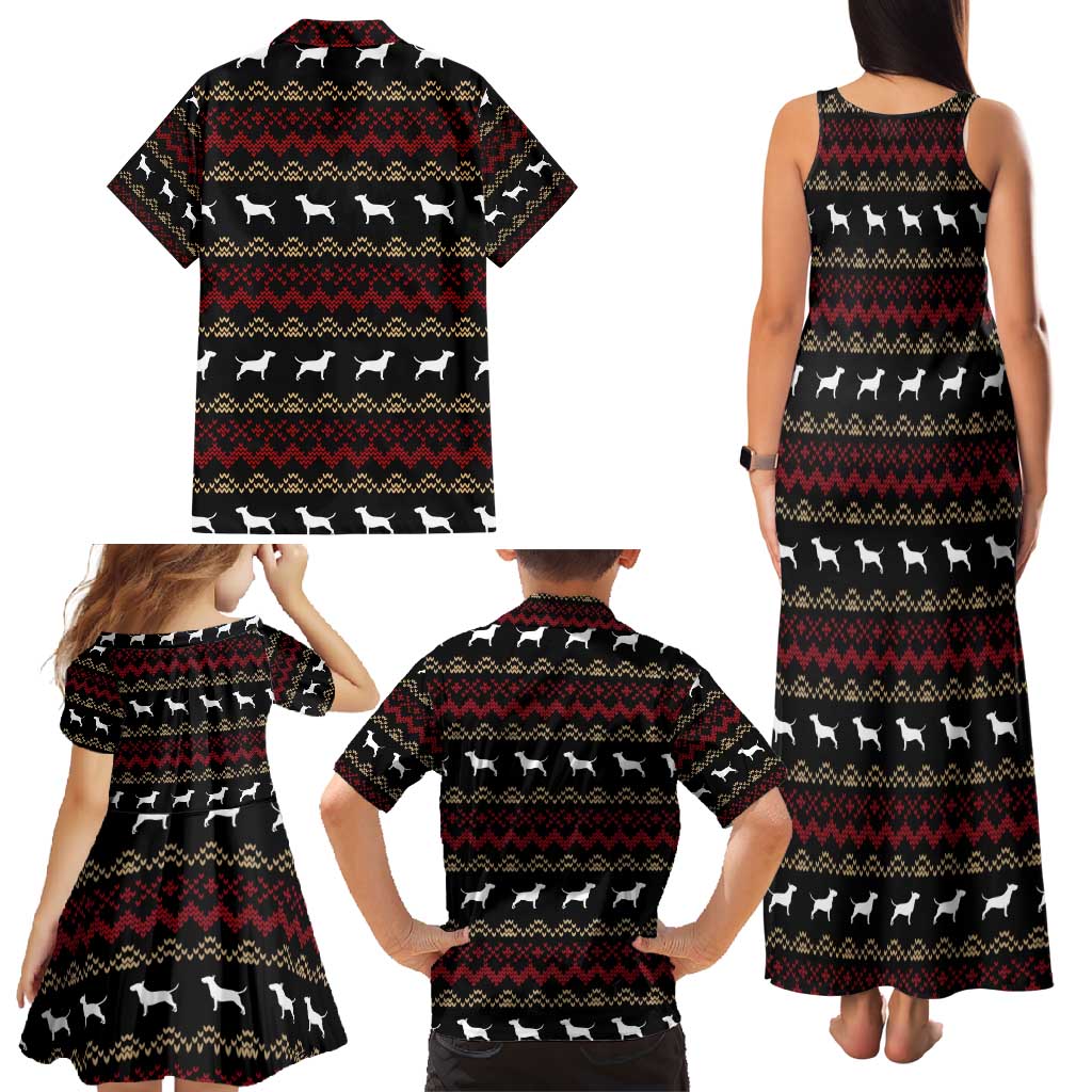 Christmas Bull Dog Terrier Family Matching Tank Maxi Dress and Hawaiian Shirt Xmas Holiday Patterns - Wonder Print Shop