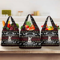 Christmas Bull Dog Terrier Grocery Bag Xmas Holiday Patterns - Wonder Print Shop