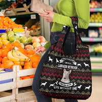 Christmas Bull Dog Terrier Grocery Bag Xmas Holiday Patterns - Wonder Print Shop