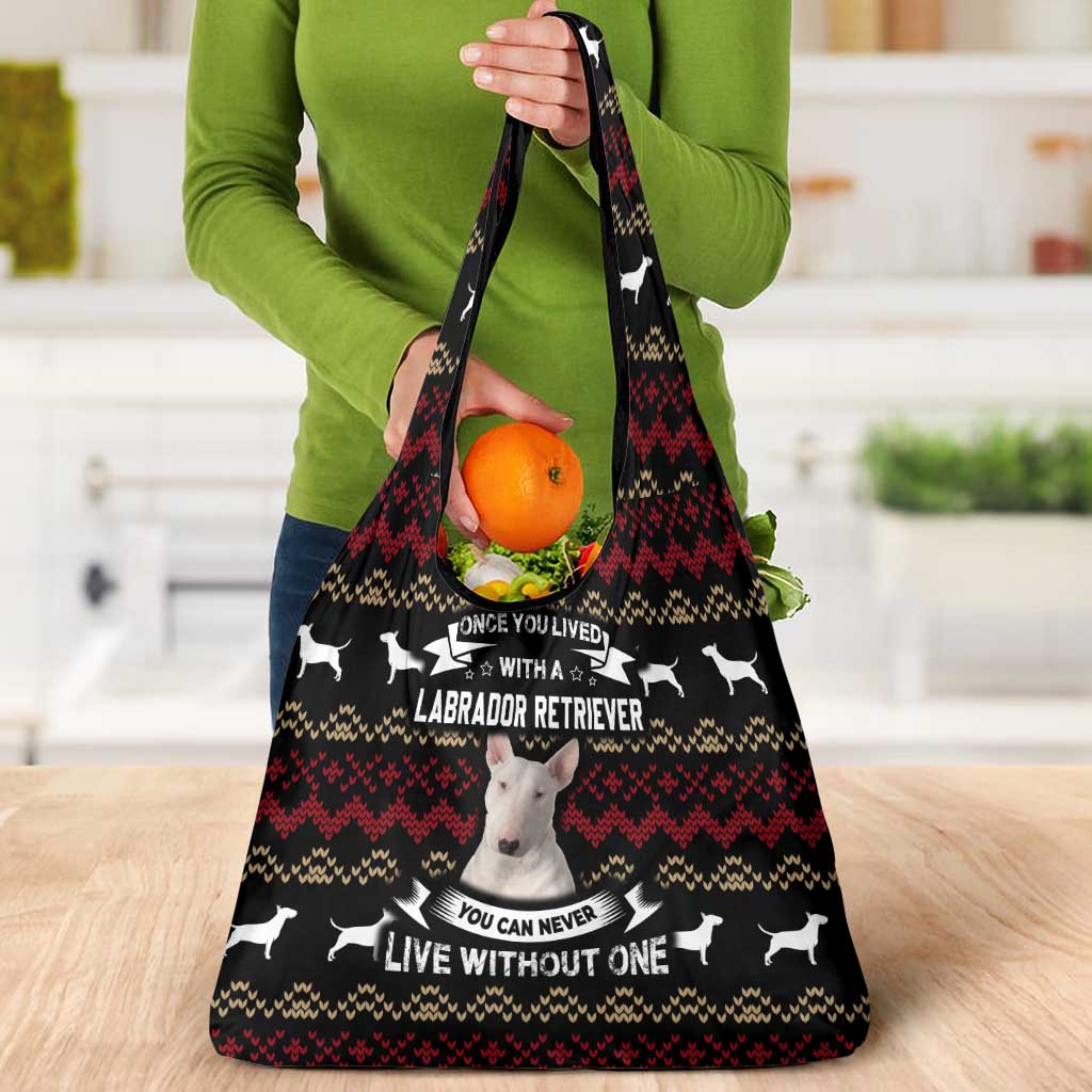 Christmas Bull Dog Terrier Grocery Bag Xmas Holiday Patterns - Wonder Print Shop