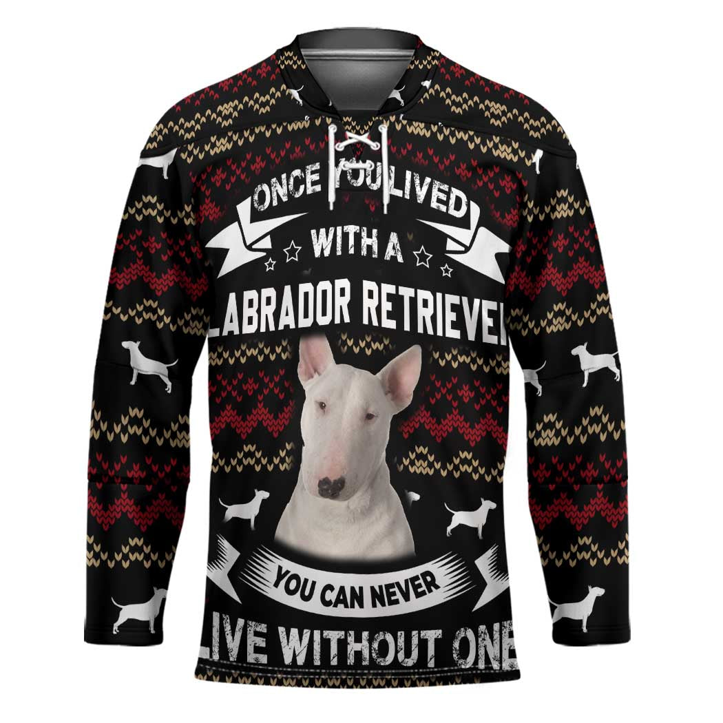 Christmas Bull Dog Terrier Hockey Jersey Xmas Holiday Patterns - Wonder Print Shop