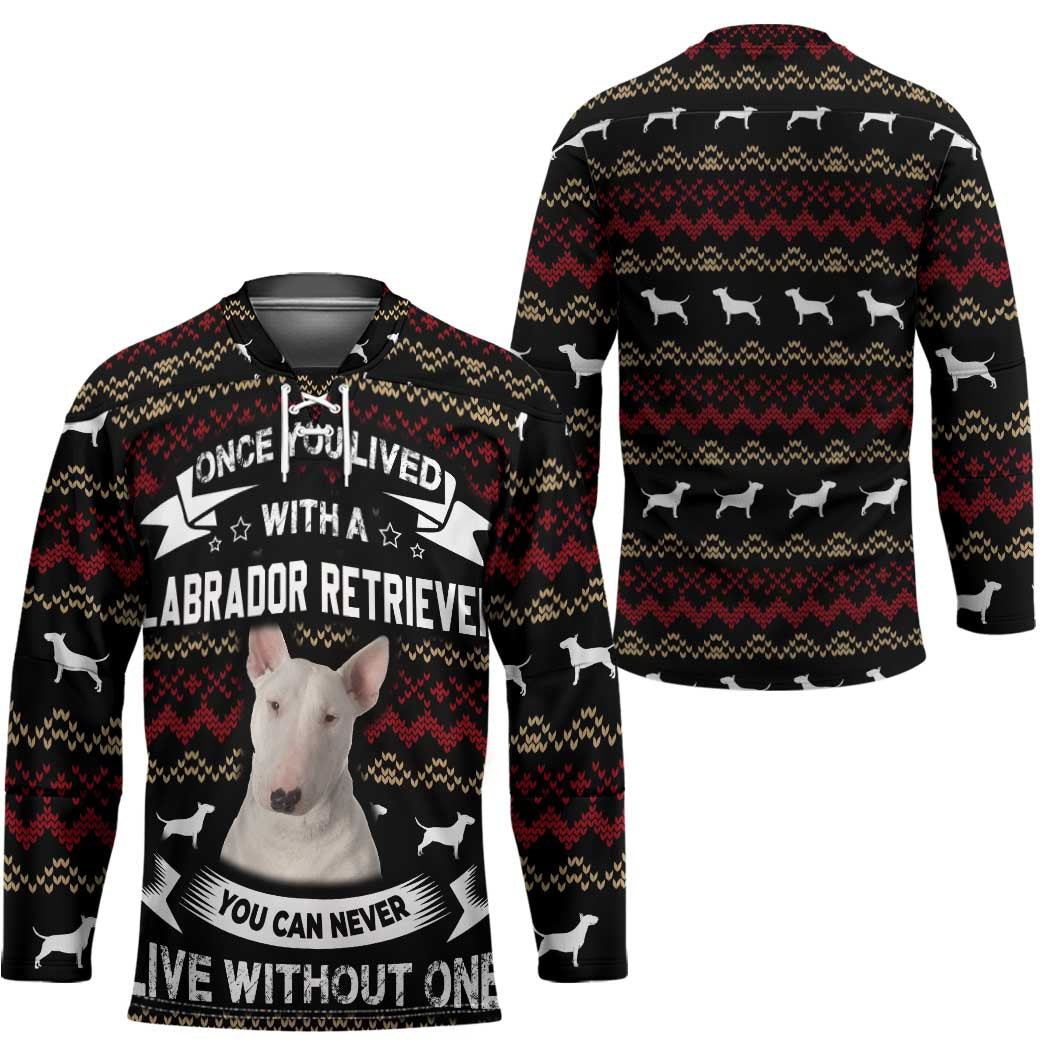 Christmas Bull Dog Terrier Hockey Jersey Xmas Holiday Patterns - Wonder Print Shop
