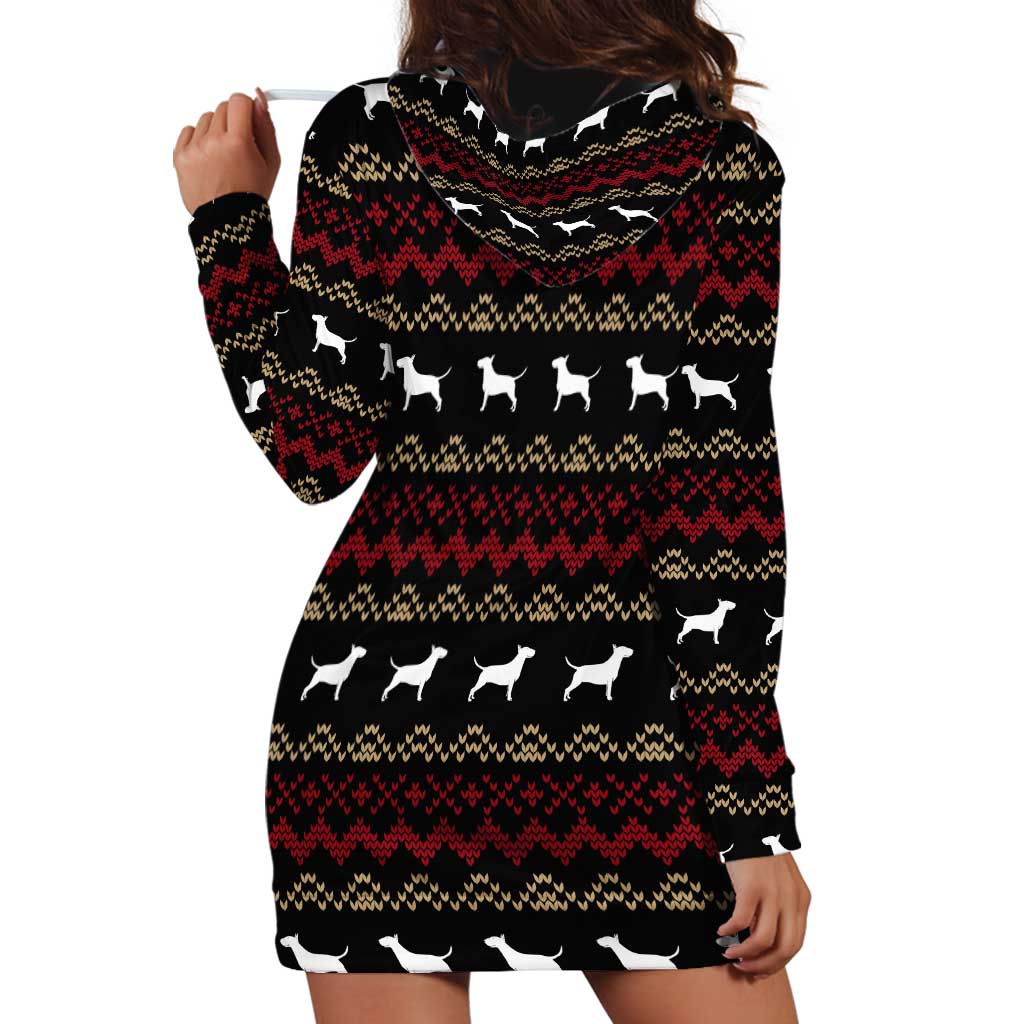 Christmas Bull Dog Terrier Hoodie Dress Xmas Holiday Patterns - Wonder Print Shop