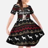 Christmas Bull Dog Terrier Kid Short Sleeve Dress Xmas Holiday Patterns - Wonder Print Shop