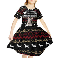 Christmas Bull Dog Terrier Kid Short Sleeve Dress Xmas Holiday Patterns - Wonder Print Shop