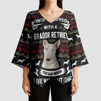 Christmas Bull Dog Terrier Kimono Sleeve Blouse Xmas Holiday Patterns - Wonder Print Shop