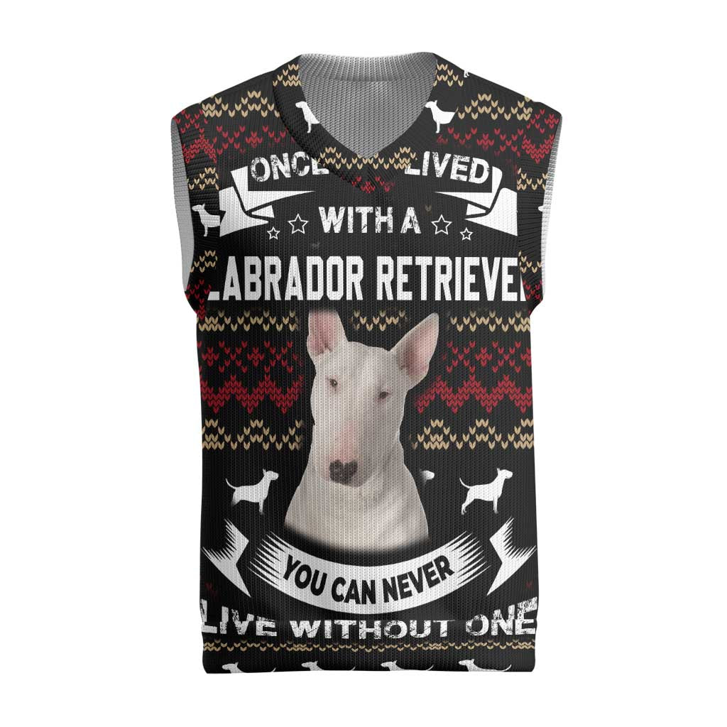 Christmas Bull Dog Terrier Christmas Knitted V-Neck Vest Xmas Holiday Patterns - Wonder Print Shop