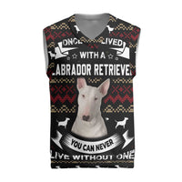 Christmas Bull Dog Terrier Christmas Knitted V-Neck Vest Xmas Holiday Patterns - Wonder Print Shop
