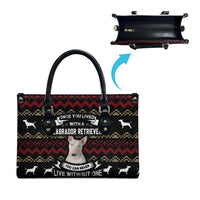 Christmas Bull Dog Terrier Leather Bag Xmas Holiday Patterns - Wonder Print Shop