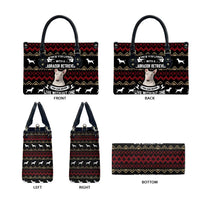 Christmas Bull Dog Terrier Leather Bag Xmas Holiday Patterns - Wonder Print Shop
