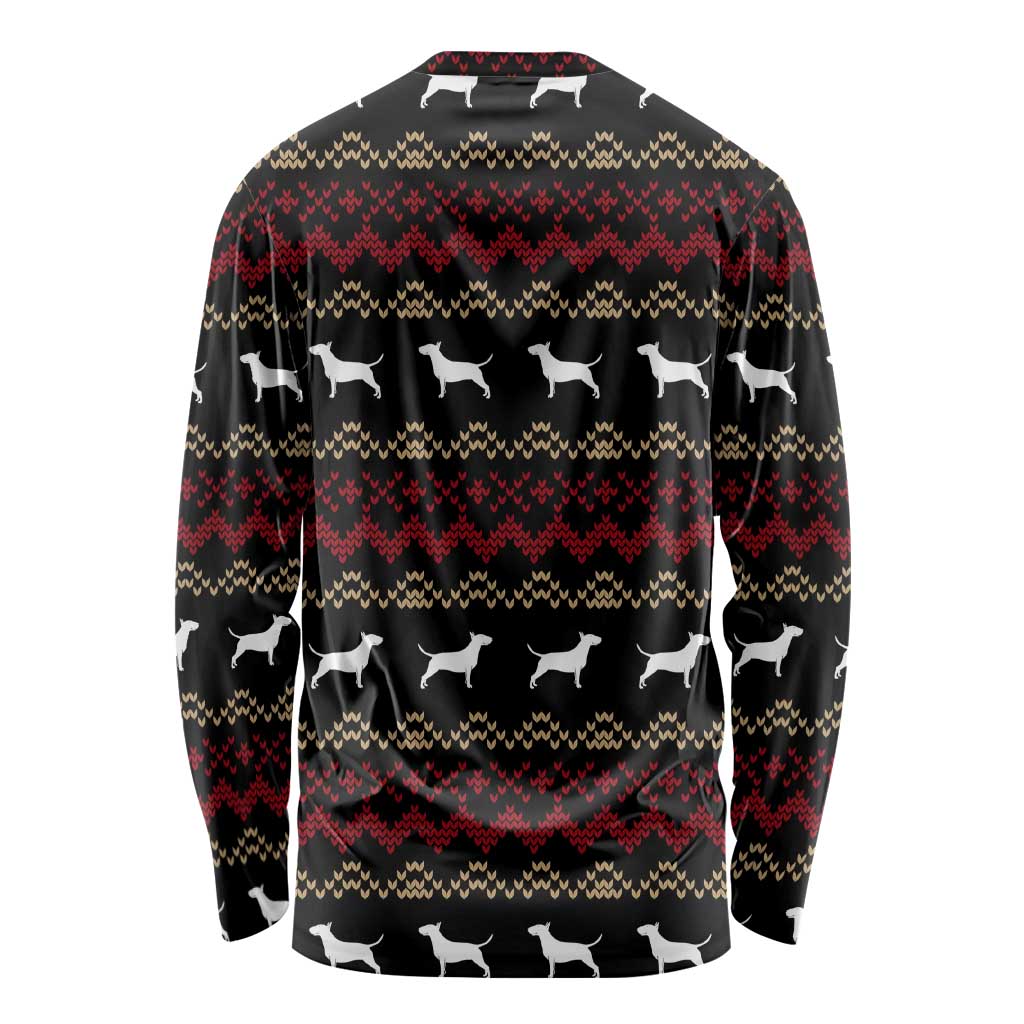 Christmas Bull Dog Terrier Long Sleeve Shirt Xmas Holiday Patterns - Wonder Print Shop