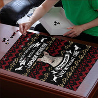 Christmas Bull Dog Terrier Puzzle Xmas Holiday Patterns - Wonder Print Shop