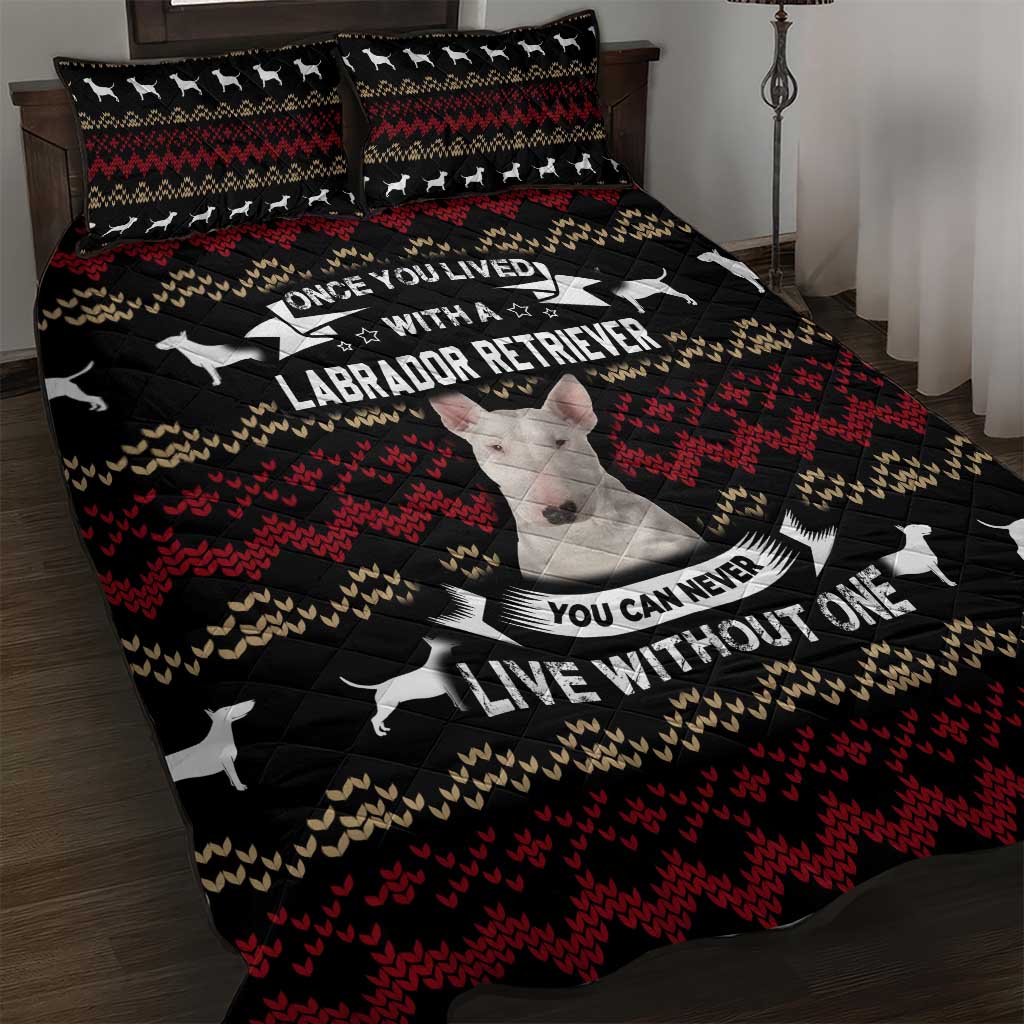 Christmas Bull Dog Terrier Quilt Bed Set Xmas Holiday Patterns - Wonder Print Shop