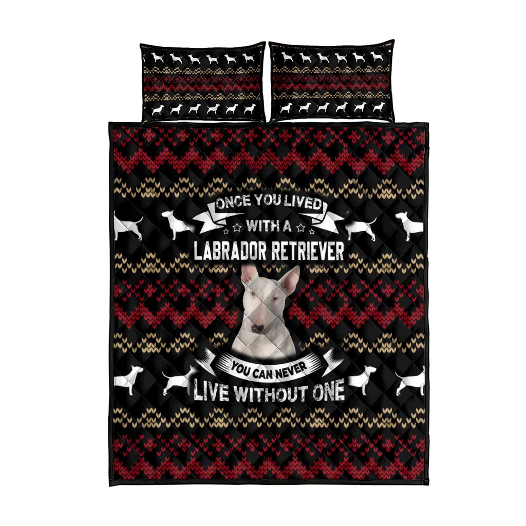 Christmas Bull Dog Terrier Quilt Bed Set Xmas Holiday Patterns - Wonder Print Shop