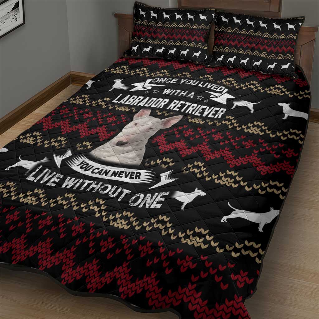 Christmas Bull Dog Terrier Quilt Bed Set Xmas Holiday Patterns - Wonder Print Shop