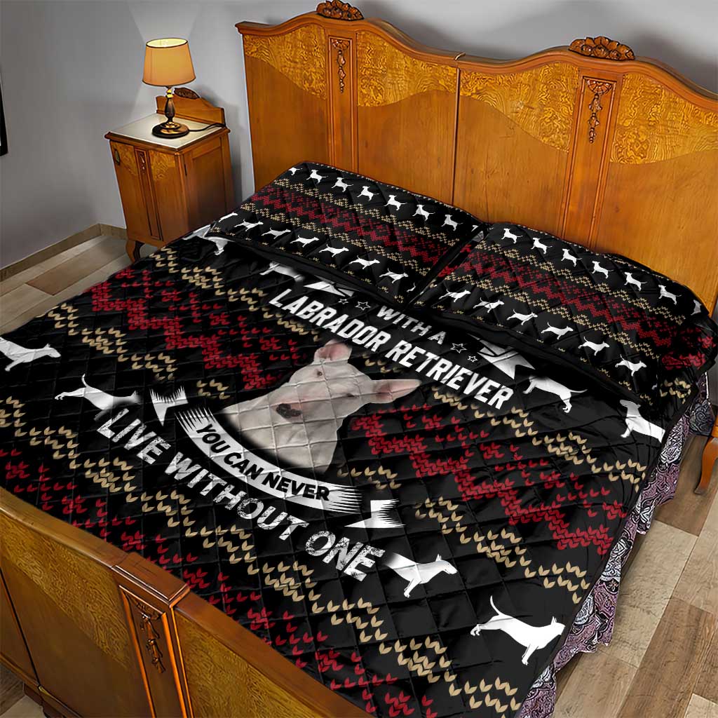 Christmas Bull Dog Terrier Quilt Bed Set Xmas Holiday Patterns - Wonder Print Shop