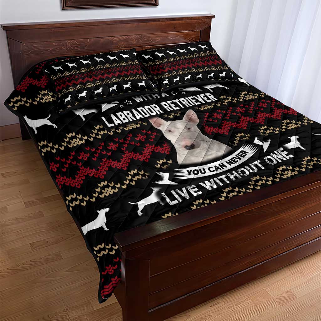 Christmas Bull Dog Terrier Quilt Bed Set Xmas Holiday Patterns - Wonder Print Shop