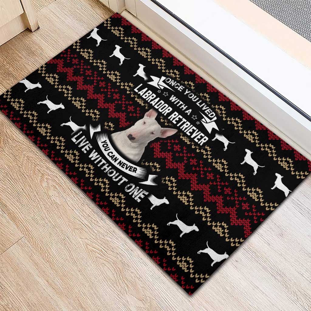 Christmas Bull Dog Terrier Rubber Doormat Xmas Holiday Patterns - Wonder Print Shop