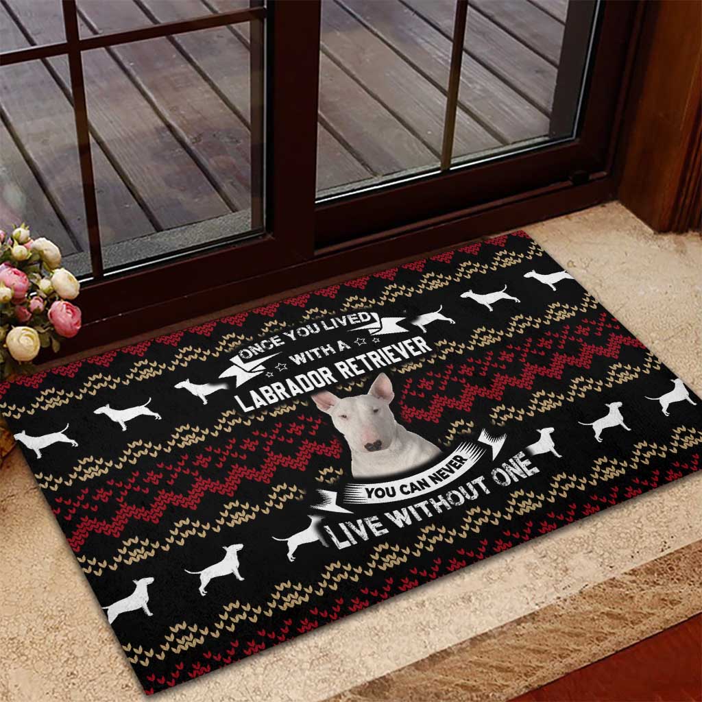 Christmas Bull Dog Terrier Rubber Doormat Xmas Holiday Patterns - Wonder Print Shop